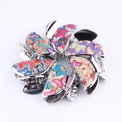 China Fashion Kids Plastic Hair Clip Printed Girls Hair Claw Accessories HS-008 for sale