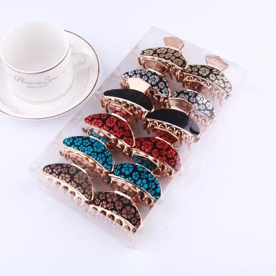 China Fashion Women Print Hair Clip Plastic Spotted Animal Hair Claws for sale