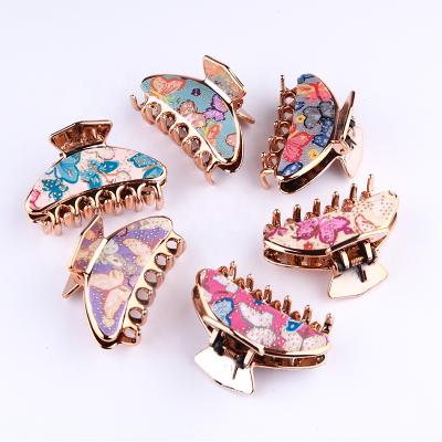 China Fashion Kids Plastic Hair Clip Printed Girls Hair Claw Accessories KX-5 for sale