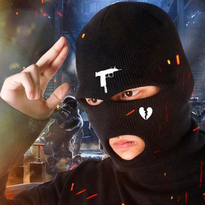 China Recycling Neon Three-hole Ski Mask Tactical Mask Full Balaclava Thermal Headgear Fashion Face Mask Winter Hat for sale