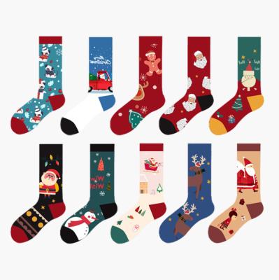 China Creative Snowman Santa Claus Cartoon Socks Autumn Of The Popular Christmas Gift 2021 New And European Winter Station Christmas Socks for sale