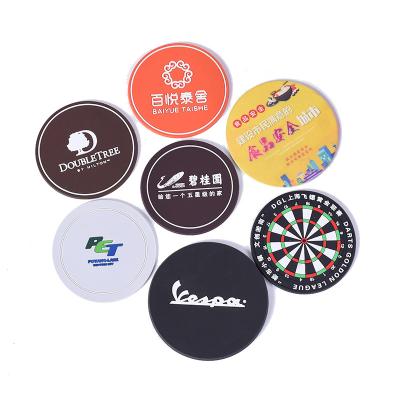 China Wholesale Car Blank Rubber Logo Soft Custom Viable PVC Silicone Tea Cup Coaster for sale