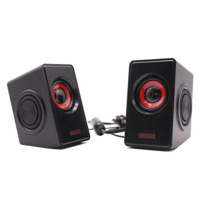 China Altavoz multimedia digital de escritorio 100HZ-18KHZ 2.0 alimentado por USB Altavoz de 3,5 mm en venta