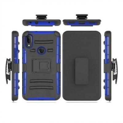 China Kickstand PC TPU Funda protectora móvil Funda para teléfono Clip para cinturón resistente en venta