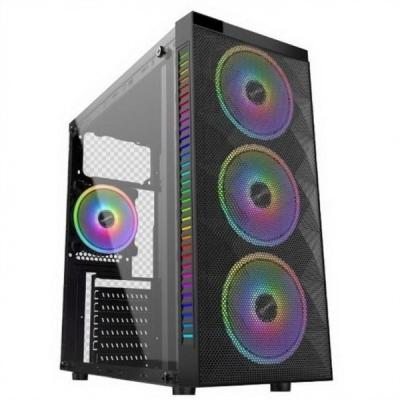 China Alle glazen M-ATX computerkast RGB Anti-stof voor gamingcomputer Te koop