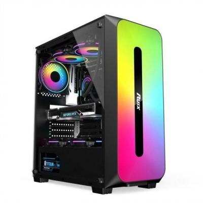 China Micro ATX /ATX/ITX BEHUIZING Verblindend ARGB-effect Voorpaneel Ondergemonteerde voeding Verkrijgbaar in zwart en wit Te koop