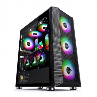 中国 磁気設計のコンピュータケースダストフィルターサポート 6 ファン ATX ミッドタワー PC ゲームケースガラスサイドパネルケーブル管理 販売のため