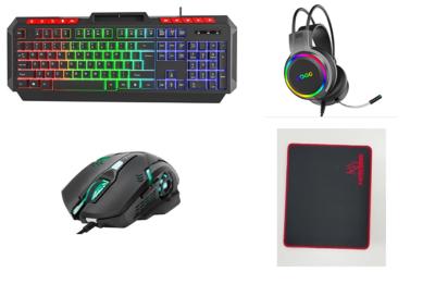 China Conjunto de periféricos para juegos personalizados teclado de 4 velocidades audífonos con ratón 6D ajustable en venta