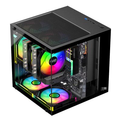 Cina Cassa per PC MATX/ITX supporta schede grafiche fino a 320 mm, raffreddatori CPU fino a 165 mm, 1 HDD, 2 SSD, ventilatori 3 x 12 cm,Buono rapporto qualità-prezzo in vendita