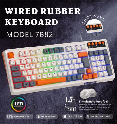 China Specially tuned reinforced silicone keycaps, rubber keyboard with 94+5 multimedia keys, over 10 million keystroke lifespan for sale