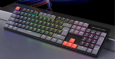 China teclado mecânico ergonômico com teclas completas tipo-C anti-fantasma e teclado flutuante de injeção moldado em duas cores à venda
