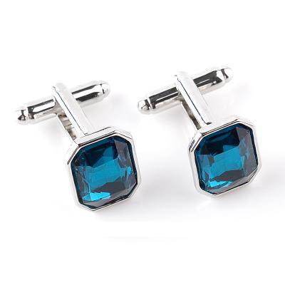 China High Quality Square Crystal Elegant French Shirt Birthday Cufflinks For Men for sale