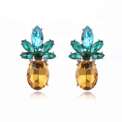 China ALLOY New Design Handmade Jewelry Pineapple Shape Zircon Earrings For Women for sale