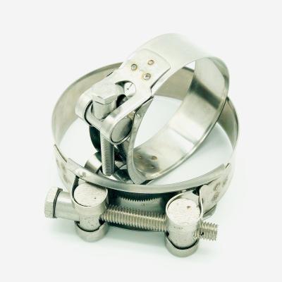 China High Quality General Industry Stainless Steel Pipe Clamp Heavy Duty Single Bolt Hose Clamps for sale