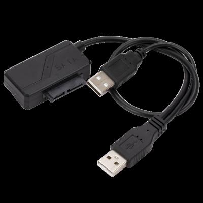 China USB 7+6 SATA CABLE External USB 2.0 Converter Optical Drive Adapter For Laptop CD ROM DVD With LED for sale