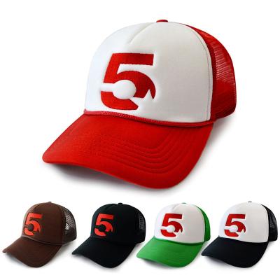 China JOINT Logo Custom Red &White Rope Trucker Hats Men And Women Summer Sports Covers Breathable Cool Nets Cover Caps And Baseball Caps for sale