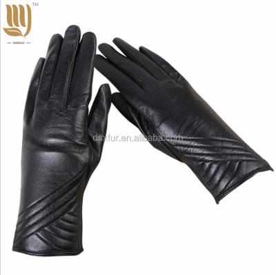 China Real Leather Warm Women Training Gloves Durable Female Black Dress Winter for sale