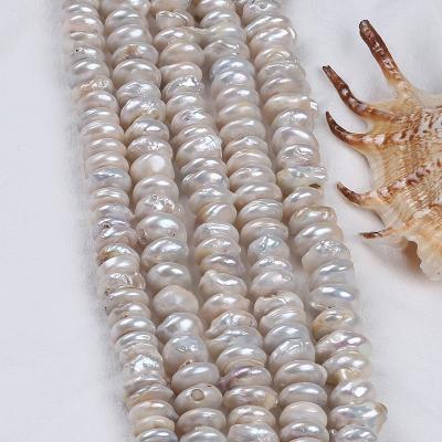 China Wholesale White Natural 16-17mm Freshwater Pearl Coin Shape Pearl Center Hole Strand Charms For Jewelry Making for sale