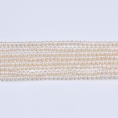 China Wholesale 4mm Natural White Round Freshwater Pearl AA Freshwater Pearl Loose Top Pearl In Strand for sale