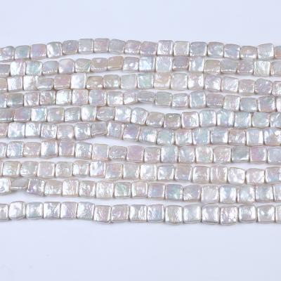 China Freshwater Pearl 12-13mm Natural Square Shaped Pearl Beads Strand for sale