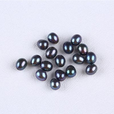 China Wholesale High Quality Natural Freshwater Pearl AAA Freshwater Pearl Beads 1.5mm Hole Black Rice Pearl DIY Findings for sale