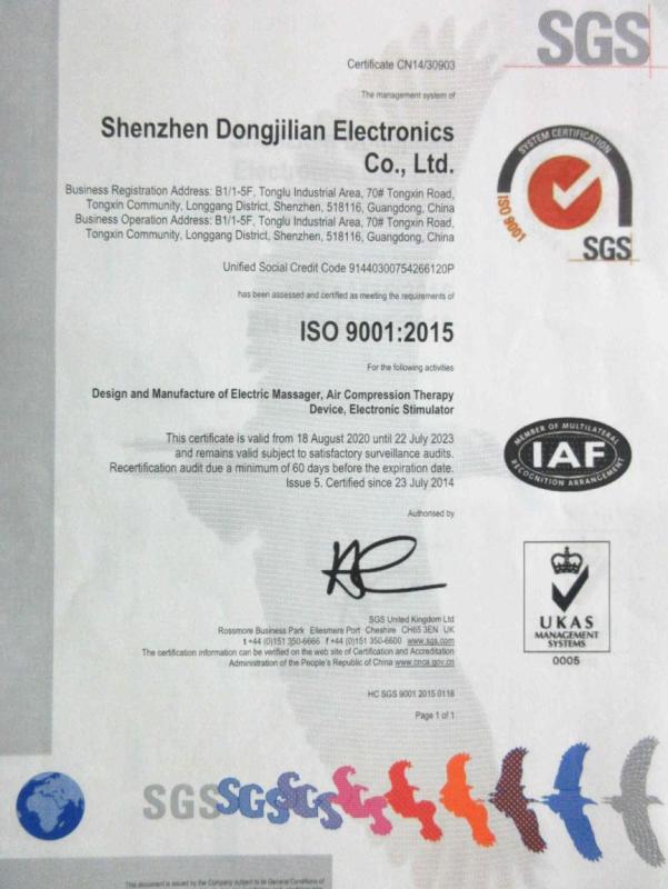 ISO9001 - Shenzhen Dongjilian Medical Tech Co., LTD