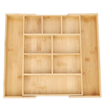 China Viable Cutlery Tray With Divider Drawer Organizer from Bamboo Expandable Utensil Maker for Home for sale