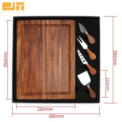 China Amazon House Warmin Gife Acacia Board 4pcs Cheese Knife Viable Hot Selling Set for sale