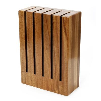 China Factory Wholesale Viable Size-Classic Magnetic Acacia Wood Knife Block For Knife Collection for sale