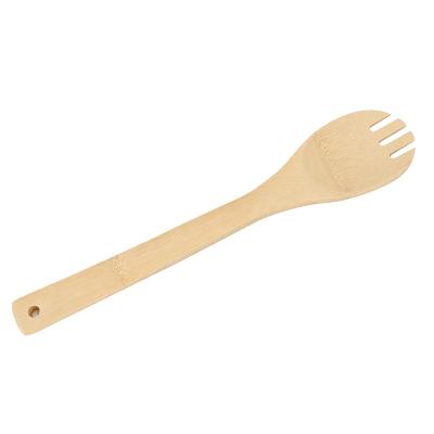 China Sustainable Hot Sale Organic Bamboo Spoon High Temperature Resistance Kitchen Cooking Tools With Hanging Hole for sale