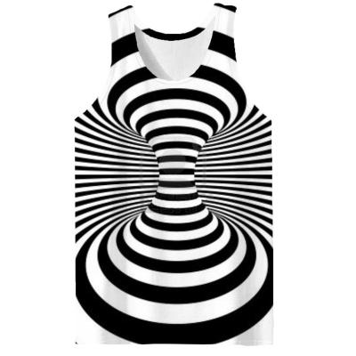 China Free Sample Hypnosis Tank Top Men Fitness Dizziness Black And White Singlet Casual Wear Muscle Shirt Anime QUICK DRY for sale