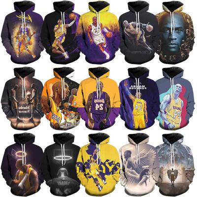 China Anti-pilling Fast Delivery 24 Purple Black Mamba Gold Printed For Legends Never Die Printing Men's Casual Oversized Pullover Hoodies for sale