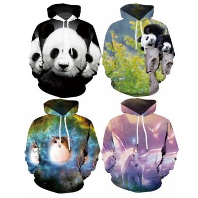 China Anime Funny Black And White Sweatshirt Hoodies Anti-wrinkle Panda Sweatshirts Men Animal Hoody Custom Blank Copy 3D Printed for sale