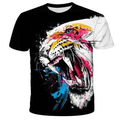 China Free Sample Anti-wrinkle Fashion Summer Anime Cartoon 3D Digital Printing Loose T-shirt Mens Trend Short Sleeve Top All Over Print for sale