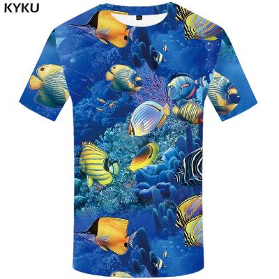 China 3D Men's Punk Rock T-shirt Ocean Clothing Animal Tracksuits Fisherman Hip Hop Fast Shipping T-shirt Fish Anti-wrinkle T-shirt Printing Clothing for sale