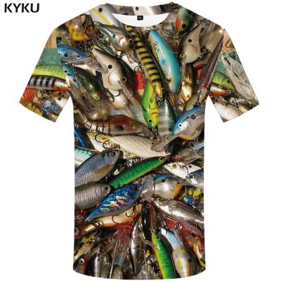 China Anti-Wrinkle Free Sample Hiphop T-shirt Mens Hiphop T-shirt Men's Funny Animal Fishinger T-shirts Animal Fishinger T-shirt Clothing for sale