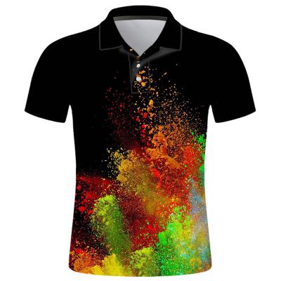 China Free Sample Anti-Wrinkle Men Customized Full Logo Piece Performance High End Quality Sublimation Printing Golf Polo Shirt Custom Printed for sale