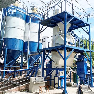 China Hoge prestaties 10-30 t/h Dry Mix Powder Mortar Plant Met Twin Shaft Paddle Mixer Machine Wall Putty Sand Cement Mixer Tile Adhesive Productielijn Te koop