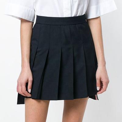 China Breathable Hot Summer Fashion Custom Made Black Skirt High Waisted Pleated Girls Skirt for sale