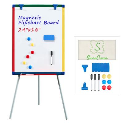 China Magnetic Colorful Easel Stand School Whiteboard Dry Erase Flipchart Board for Home School Classroom Kids Teaching Display for sale