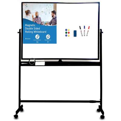 China VCW 360 School Large Mobile Magnetic Whiteboard Double Sided Flip Easel Whiteboard Whiteboard Portable Dry Erase Board for sale