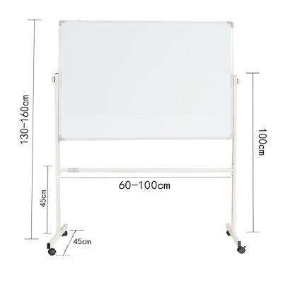 China Black Frame Large Size Adjust Rolling Movable Whiteboard With Assembly Tools for sale