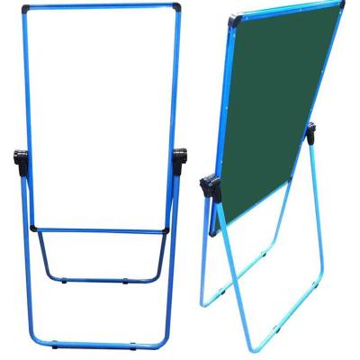 China Wholesale Drawing Liftable Foldable White Board Blue Frame Foldable U Shaped Rotating Portable Educational Board With Storage Pockets for sale