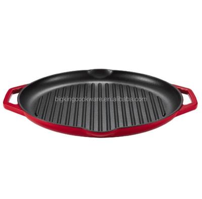 China Easily Cleaned Non-Stick Flat Lined Cast Iron Pan Griddle Pan OEM for sale