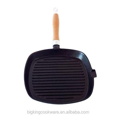 China Easily Cleaned Pan With Ribbed Cooking Surface /Griddle/Skillet Grill Pan Square/Cast Iron BBQ Grill OEM for sale