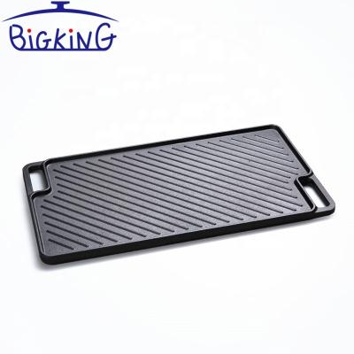 China Easily assembled cast iron griddle with pre-senson rectangle 46*26 cm for sale