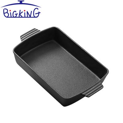 China Sustainable /cast iron rectangle cast iron cookware pan&fish pan for sale