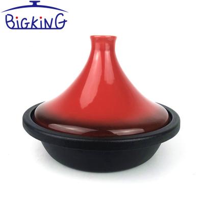 China Sustainable Ceramic Black Gloss Cookware With Red Sleek Cover for sale