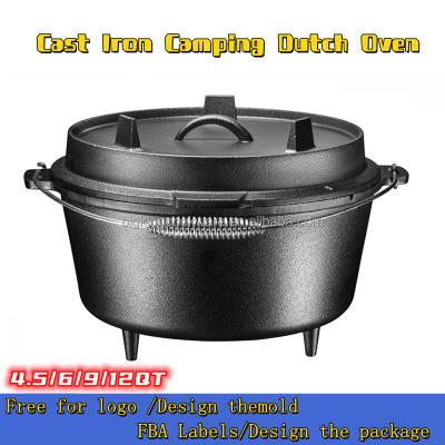 China Wholesale Cast Iron Non-Stick Oven Viable Outdoor Camping Dutch Pot for sale