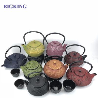 China Sustainable 800ML Cast Iron Kettle Teapot for sale